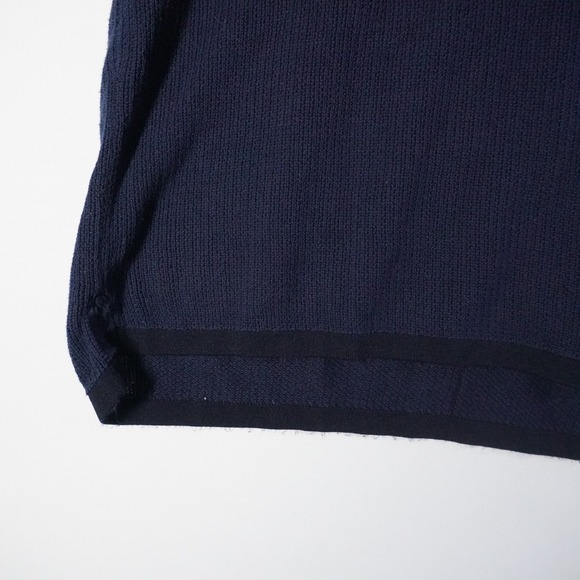 Rag Bone Men Navy Blue Ribbed Knit Short Sleeve Polo Shirt Size M Preppy Europe - Picture 4 of 9